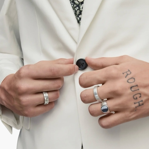 AllSaints Row Single Button Blazer SZ 36 Bone White Timeless NWOT Retail $445.00 - Picture 6 of 11